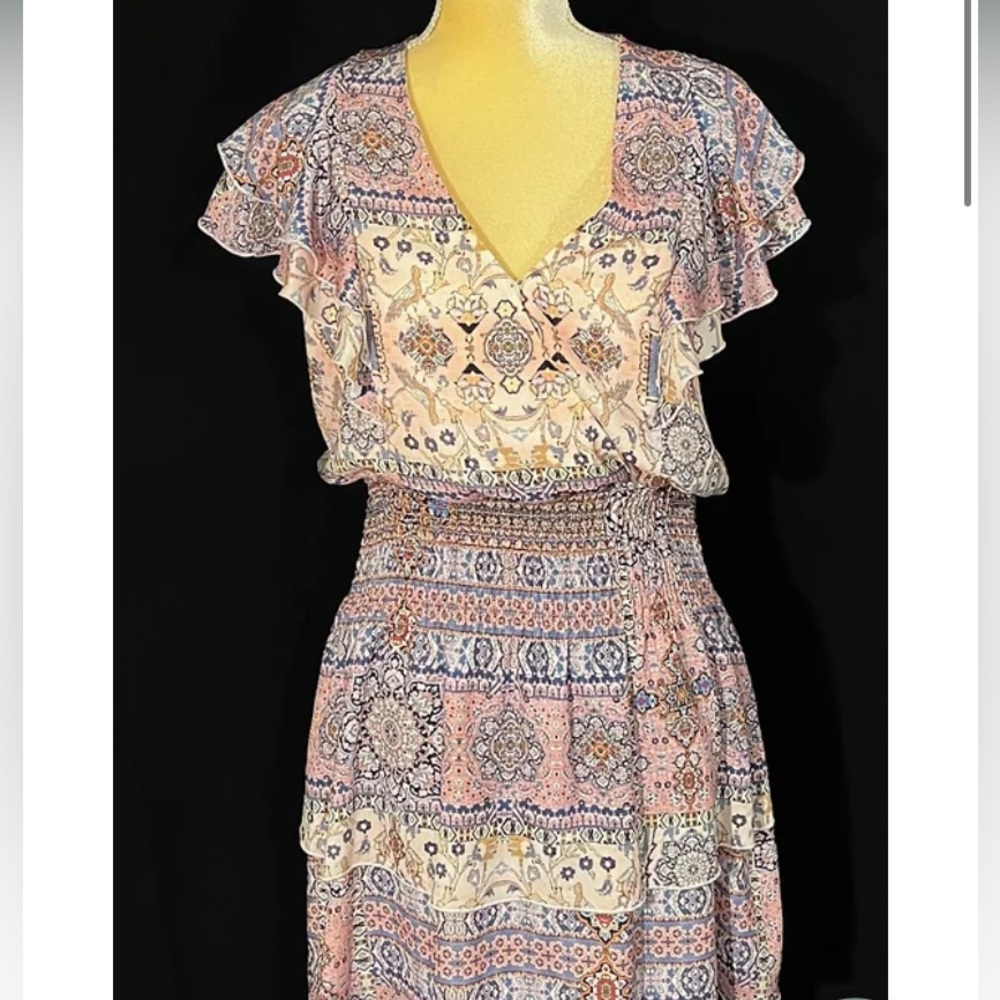 PARKER NY Chambers Flounce Smocked Dress NWT